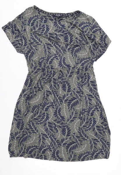 Maine New England Women’s Green Floral Jersey Shift Dress Size 20