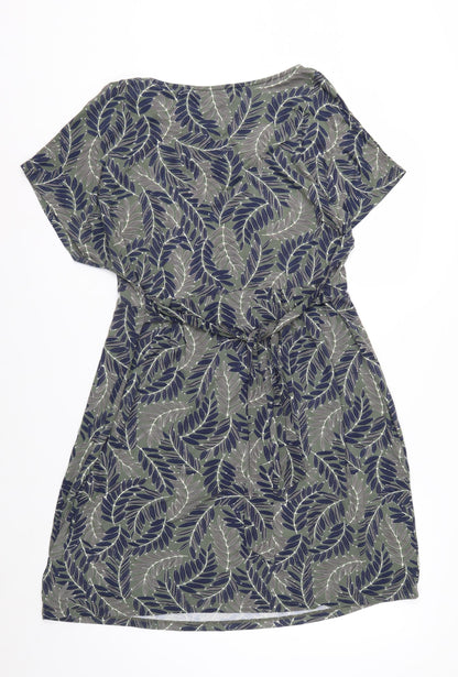 Maine New England Women’s Green Floral Jersey Shift Dress Size 20