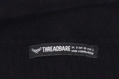 Threadbare Womens Black Long Sleeve Button Cardigan Size 8