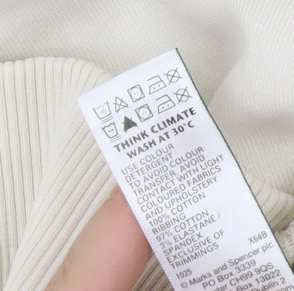 Marks and Spencer Men's Ivory Relaxed Fit Sweatshirt M