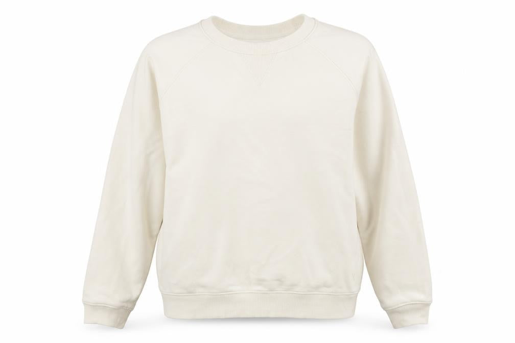 Front view of Crew Clothing Women’s Ivory Cotton Blend Sweatshirt, size UK 14