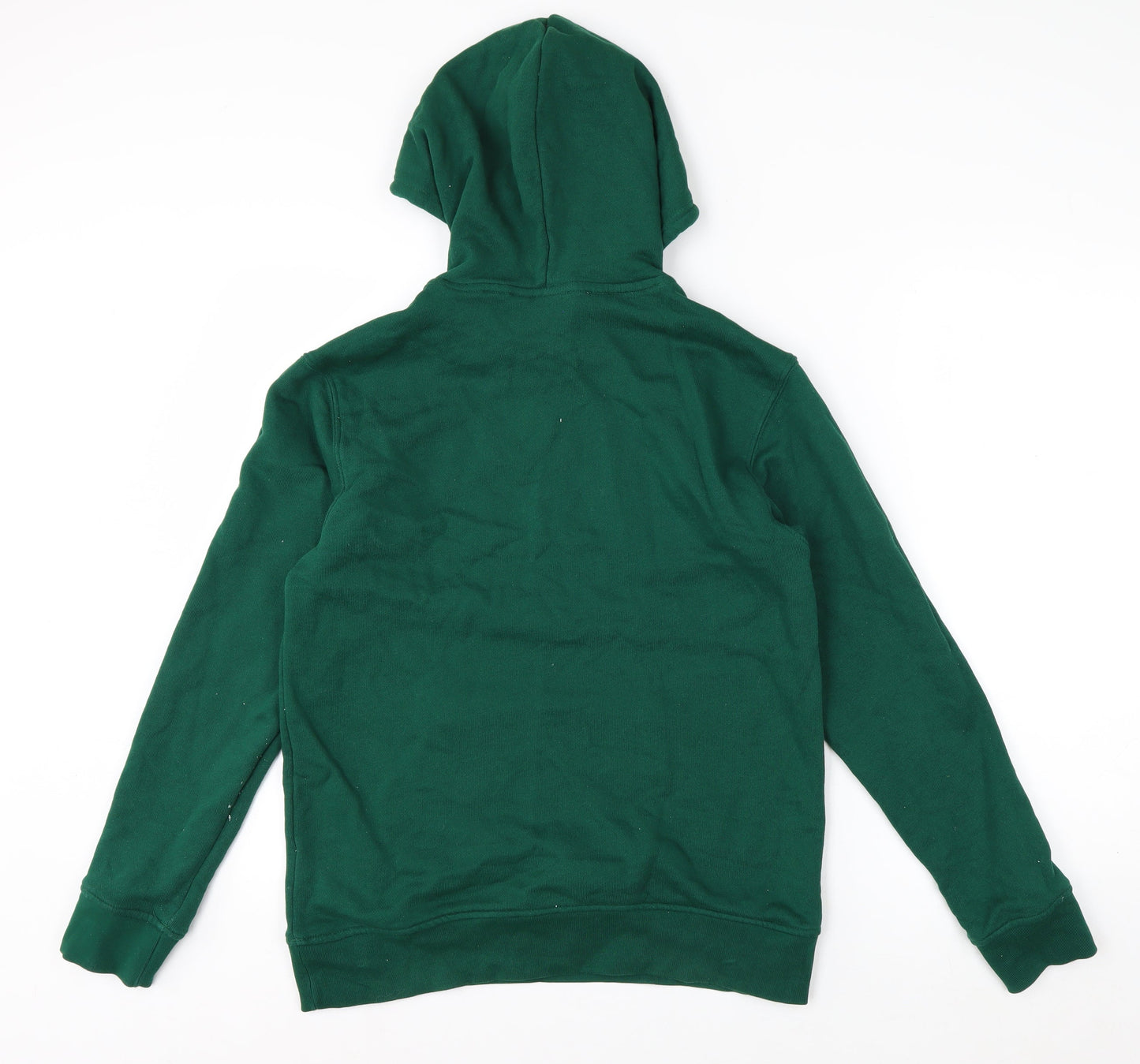 Adidas Men's Green Pullover Hoodie L Regular Fit Cotton Sportswear