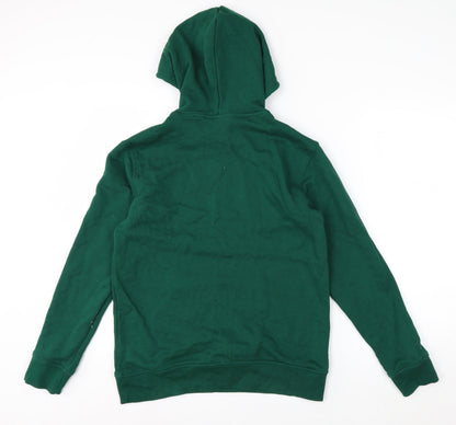 Adidas Men's Green Pullover Hoodie L Regular Fit Cotton Sportswear