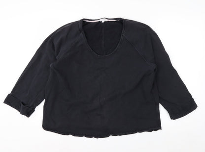 Marks and Spencer Per Una Women's Black Cotton Pullover Sweatshirt Size L