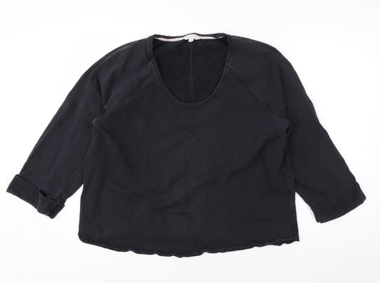 Marks and Spencer Per Una Women's Black Cotton Pullover Sweatshirt Size L