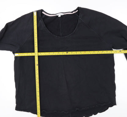 Marks and Spencer Per Una Women's Black Cotton Pullover Sweatshirt Size L