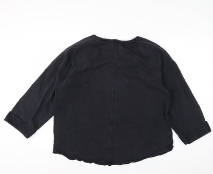 Marks and Spencer Per Una Women's Black Cotton Pullover Sweatshirt Size L