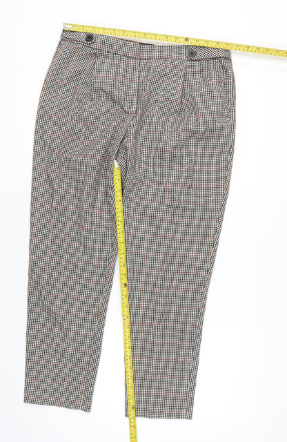 Next Womens Multicoloured Slim Fit Check Trousers Size 12L
