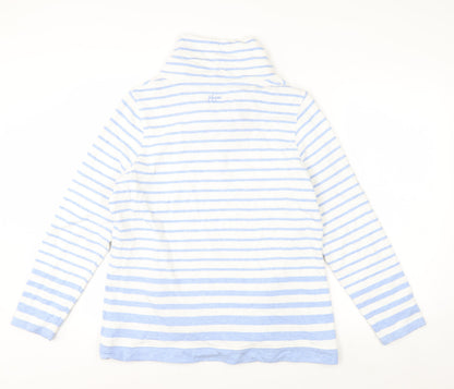 Maine New England Women's Blue White Stripe Pullover Sweatshirt Size 16