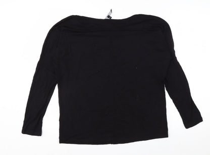 Next Women's Black Star Embroidered Long Sleeve T-Shirt Size 12