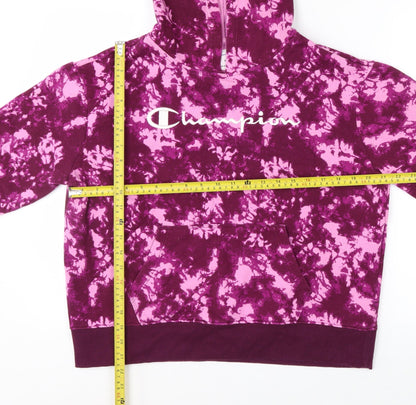 Champion Womens Purple Tie Dye Pullover Hoodie Medium