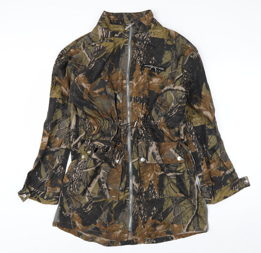 Manière De Voir Womens Camo Green Cotton Parka Jacket Size 12
