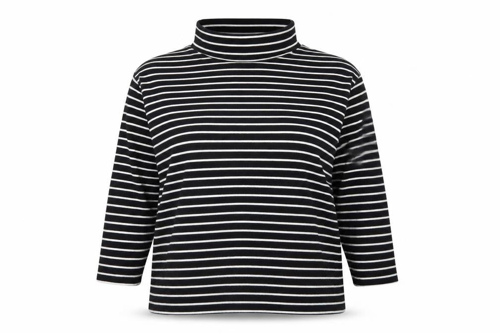 Apricot Women’s Black Stripe Roll Neck Long Sleeve Pullover Jumper Size 18