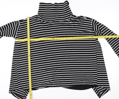 Apricot Women’s Black Stripe Roll Neck Long Sleeve Pullover Jumper Size 18