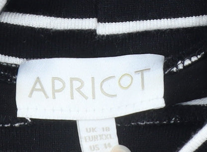 Apricot Women’s Black Stripe Roll Neck Long Sleeve Pullover Jumper Size 18