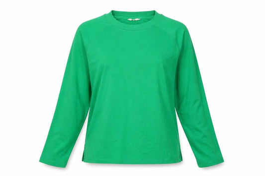 Hush Women's Green XS Long Sleeve Cotton Jersey T-Shirt