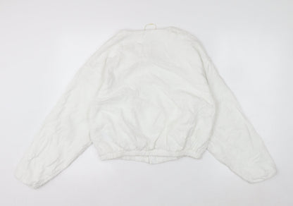 Marks and Spencer Women's White XS Embroidered Linen Bomber Jacket
