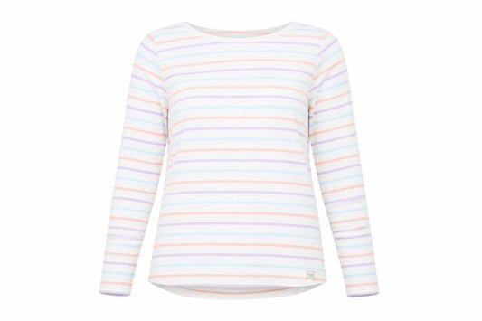 Fat Face Women's Multicoloured Striped Long Sleeve Cotton T-Shirt Size 6