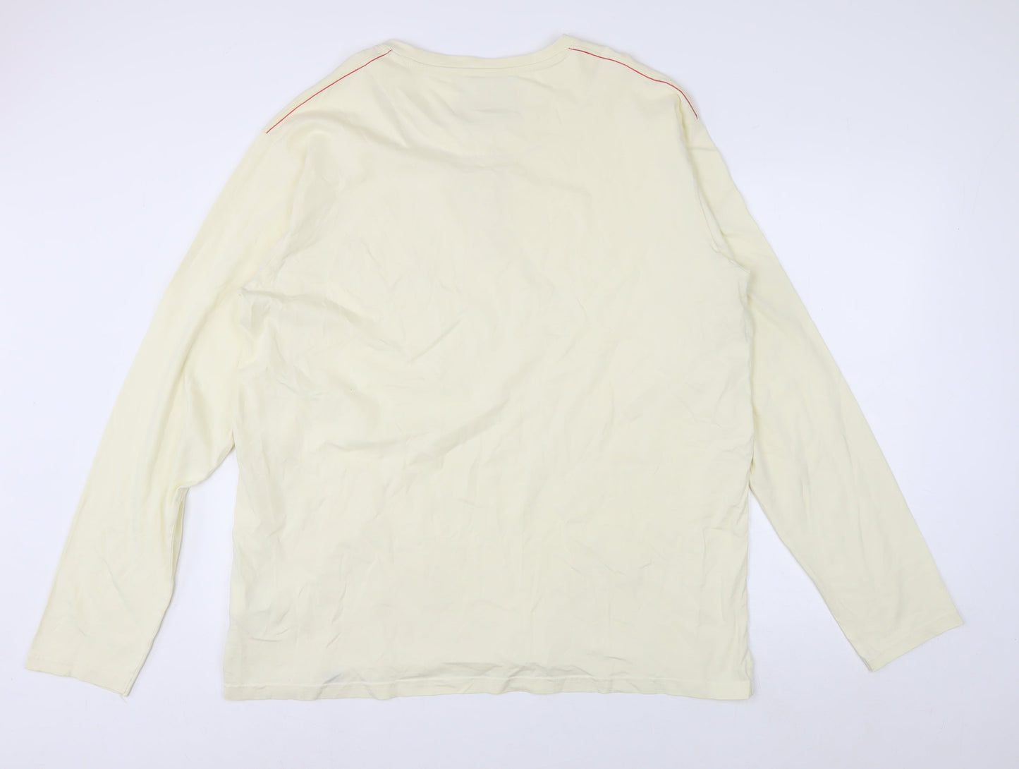 Joe Browns Men's Ivory 2XL Long Sleeve Henley Cotton Top