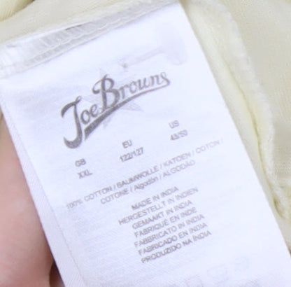 Joe Browns Men's Ivory 2XL Long Sleeve Henley Cotton Top