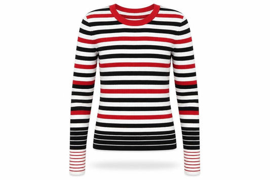 Zara Women Multicoloured Striped Knit Long Sleeve Top Size S
