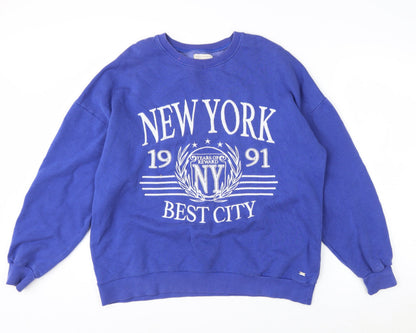 Pull&Bear Pacific Republic Teen Purple New York Print Sweatshirt S