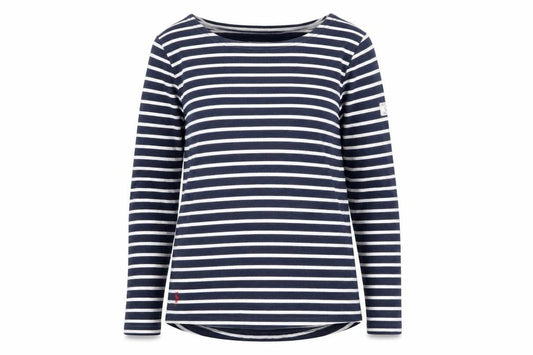 Joules Women Blue Striped Long Sleeve Cotton Nautical Top Size 12