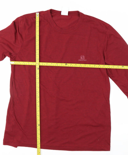 Salomon Men’s Red Long Sleeve Activewear T-Shirt 2XL Regular Fit