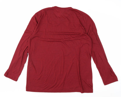 Salomon Men’s Red Long Sleeve Activewear T-Shirt 2XL Regular Fit