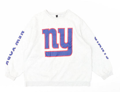 H&M Divided Women's Grey NY Giants Pullover Sweatshirt Size M