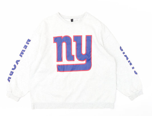 H&M Divided Women's Grey NY Giants Pullover Sweatshirt Size M