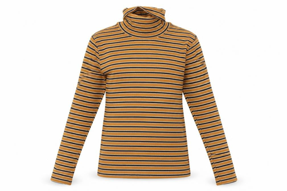 Levi's Women's Brown Striped Roll Neck Long Sleeve Top XS