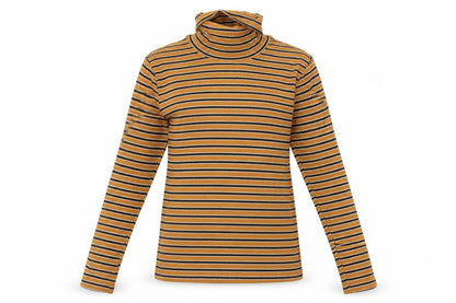 Levi's Women's Brown Striped Roll Neck Long Sleeve Top XS