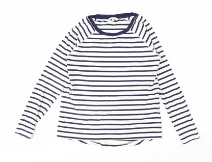 Next Women's Blue Striped Long Sleeve Cotton T-Shirt Size 8