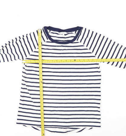 Next Women's Blue Striped Long Sleeve Cotton T-Shirt Size 8