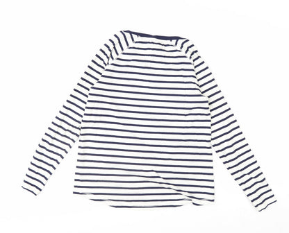 Next Women's Blue Striped Long Sleeve Cotton T-Shirt Size 8