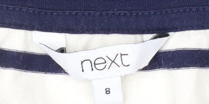 Next Women's Blue Striped Long Sleeve Cotton T-Shirt Size 8