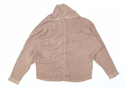Poetry Womens Brown Hemp Cotton Cowl Neck Long Sleeve Tunic Blouse UK 12