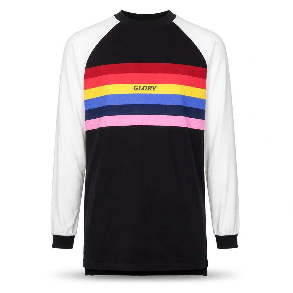 Front view of The Ragged Priest unisex multicoloured long sleeve cotton top xs