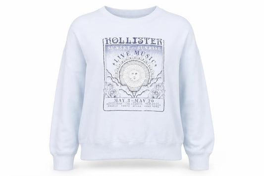 Hollister Women’s Blue Crew Neck Pullover Sweatshirt Size S