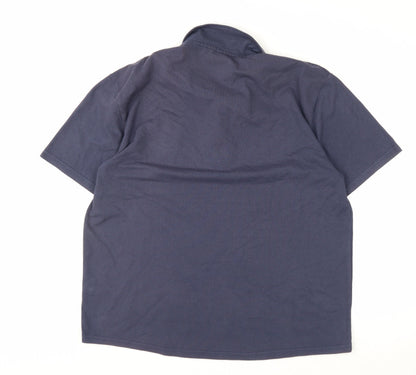 Firetrap Men's Blue 2XL Button-Down Collared Cotton Polo Shirt