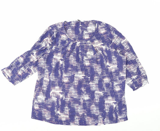 Marks and Spencer Women’s Purple Geometric Tunic Blouse Size 20