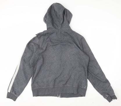SoulCal & Co Men's Grey Full Zip Hoodie L Lace Trim 1986 Logo