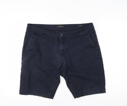 Highlander Men's Blue 34 Chino Shorts Slim Fit Cotton Blend