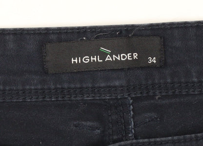 Highlander Men's Blue 34 Chino Shorts Slim Fit Cotton Blend