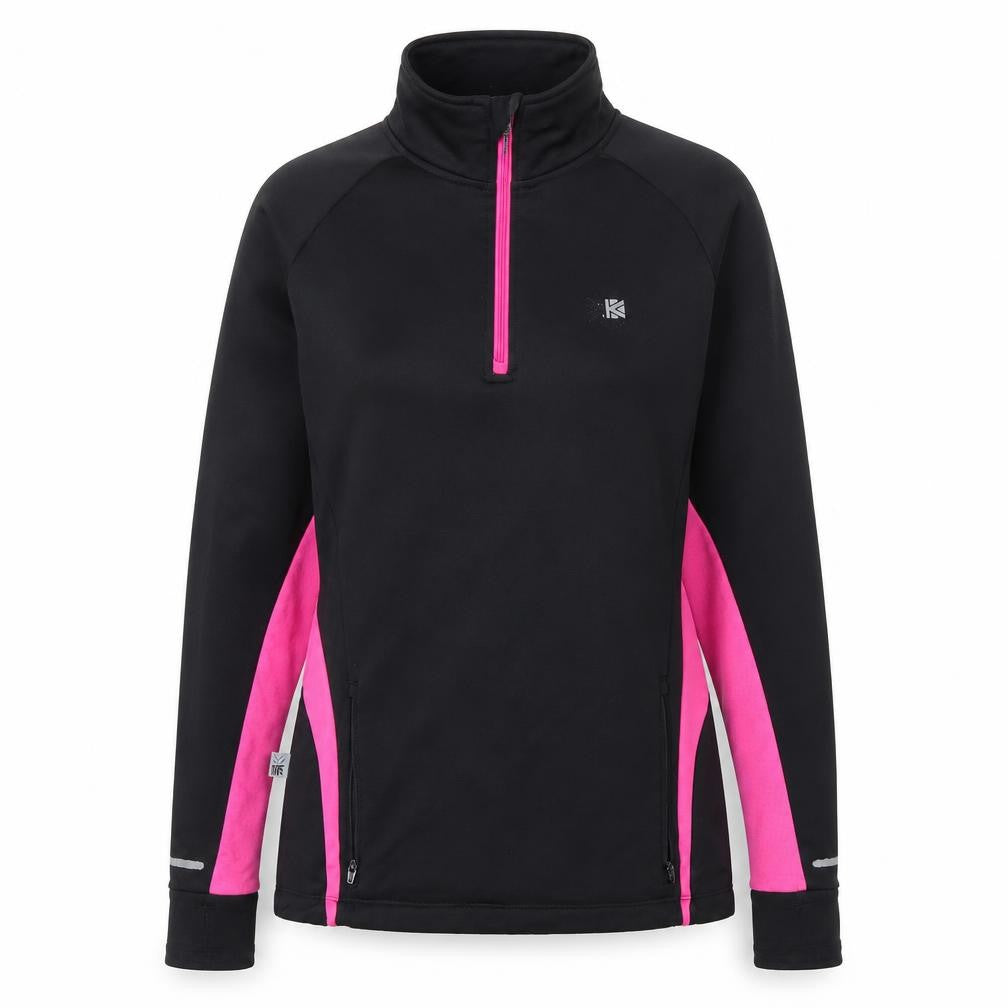 Karrimor Women's Black Pink 1/4 Zip Pullover Running Sweatshirt Size 8