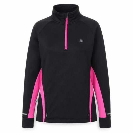 Karrimor Women's Black Pink 1/4 Zip Pullover Running Sweatshirt Size 8