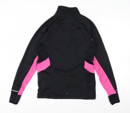 Karrimor Women's Black Pink 1/4 Zip Pullover Running Sweatshirt Size 8