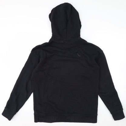 Adidas Womens Black UK 8 Pullover Hoodie Cotton Logo Hooded Sweatshirt