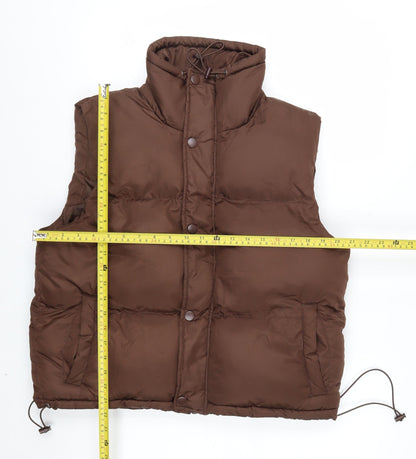 PrettyLittleThing Women Brown Size 6 Puffer Waistcoat Polyester
